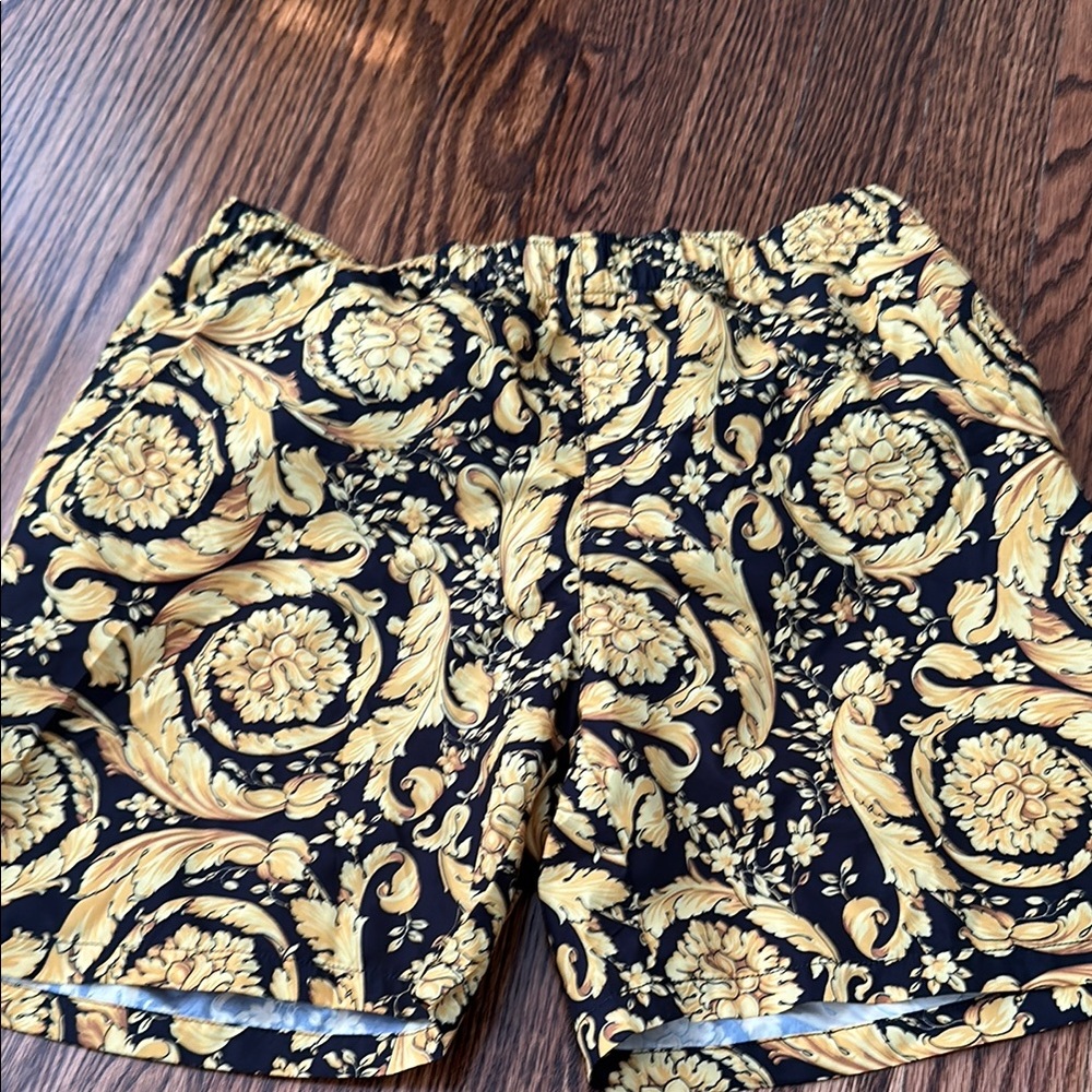 Versace kids size 12 Black and Gold Patterned Shorts